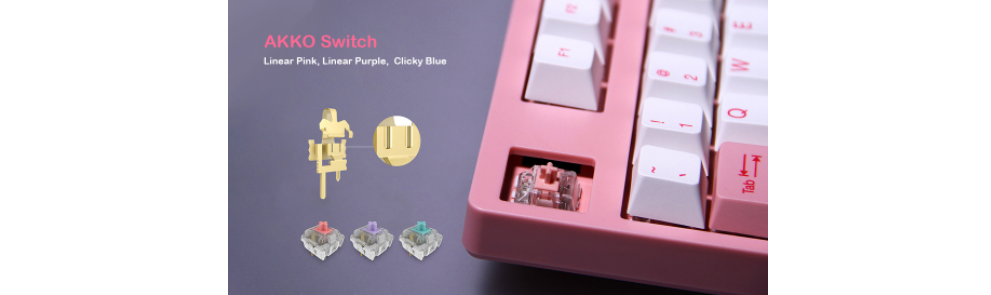 Bàn phím cơ Akko 3108 Dragon Ball Z Goku Akko Pink switch  sử dụng switch Akko độc quyền chất lượng cao